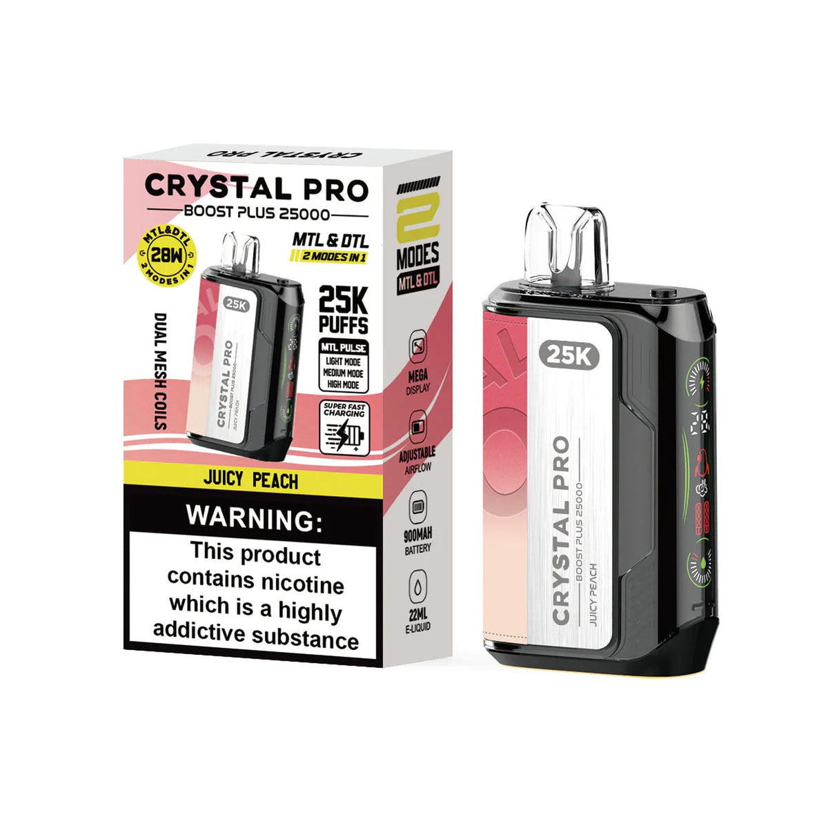 Crystal Pro Boost Plus 25000 Prefilled Vape Pod Kit - Box of 5