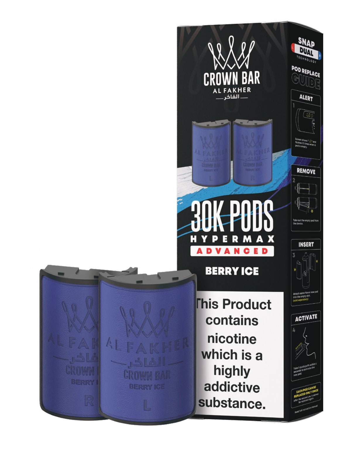 Image Of Al Fakher Crown Bar 30K Hypermax Refills Pods - Box of 5