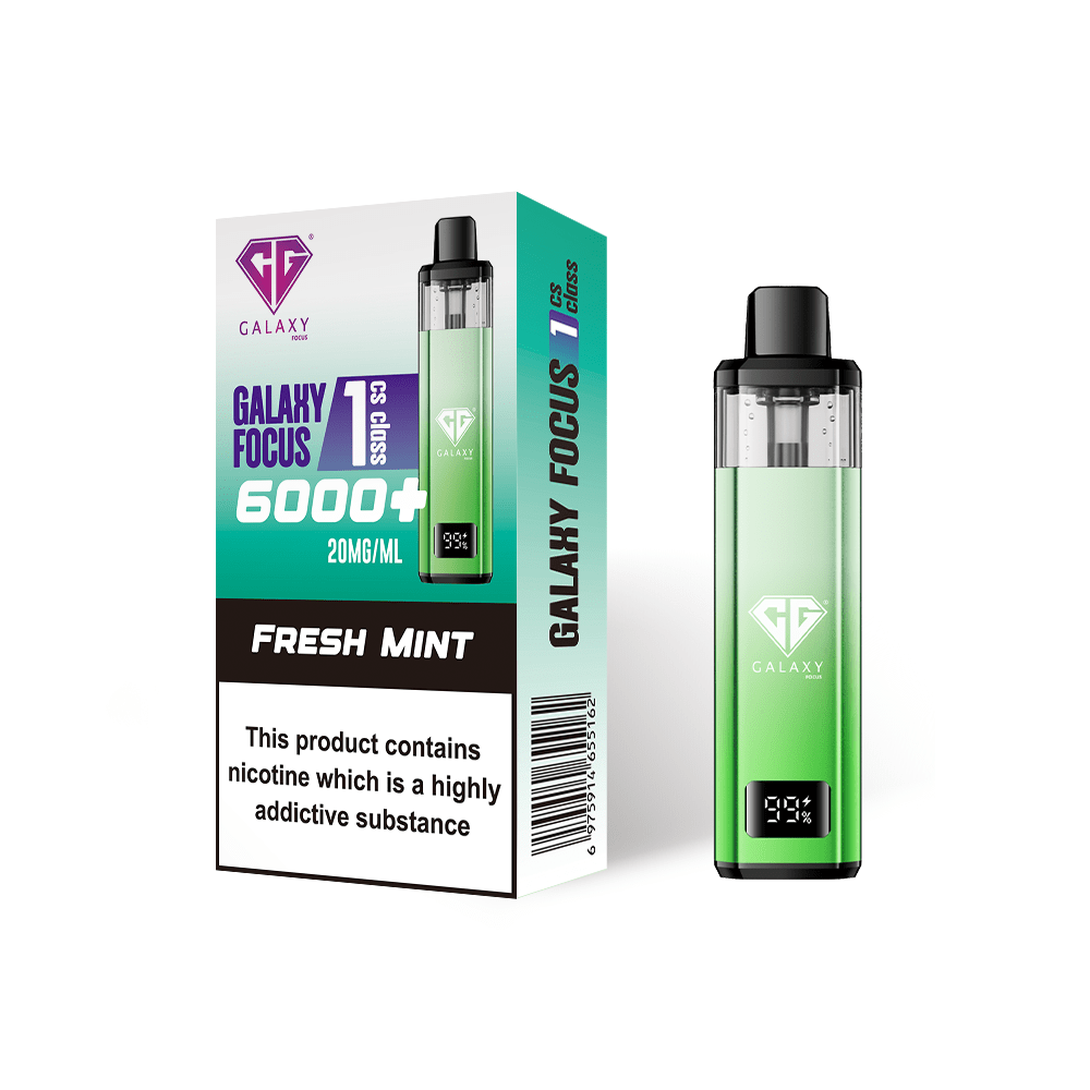 Crystal Galaxy Focus 6000 Vape Kit Box of 5 - Fresh Mint - vapeukwholesale