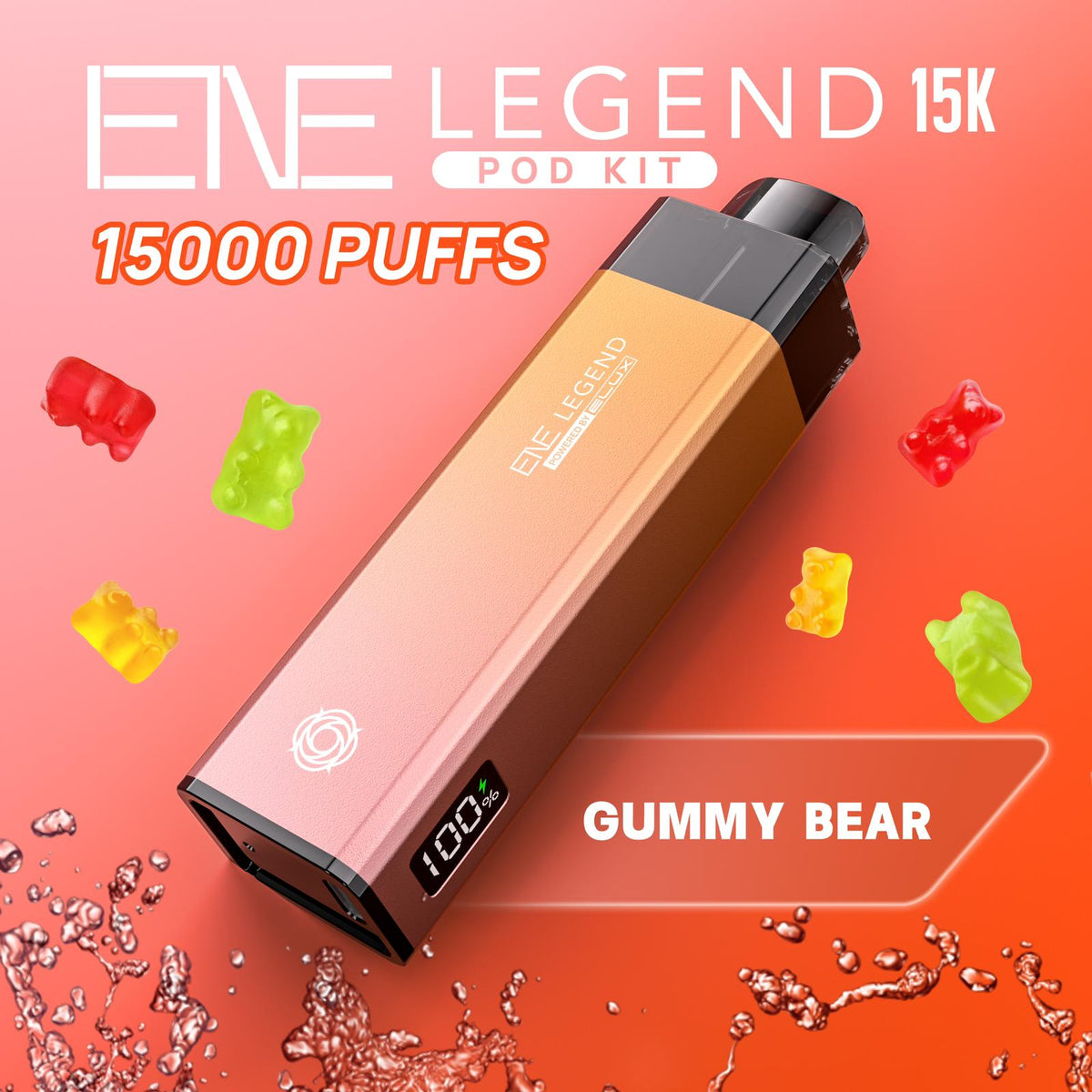 Elux ENE Legend 15k Puffs Prefilled Pod Kit - Box of 5 Available In Gummy Bear Flavour