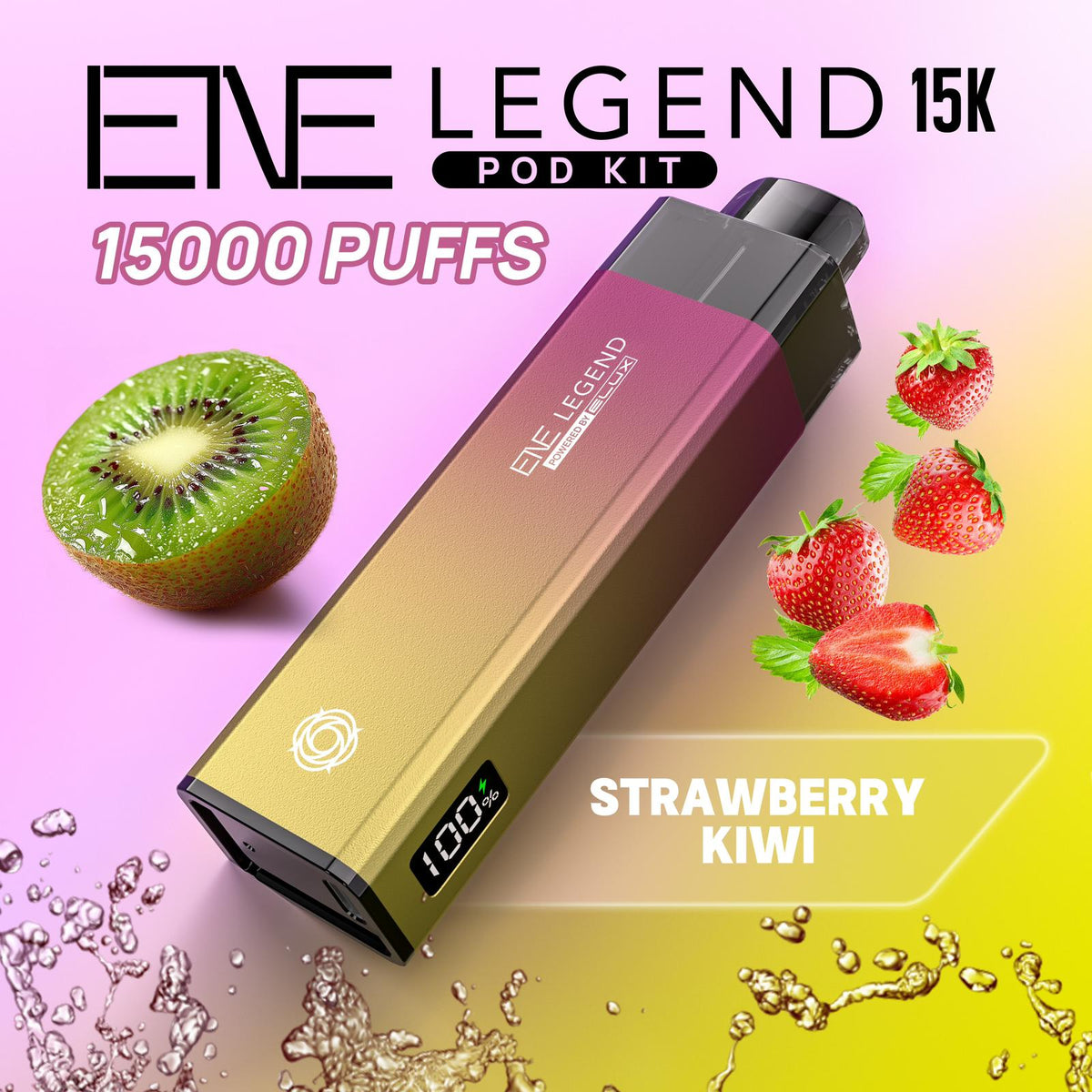 Elux ENE Legend 15k Puffs Prefilled Pod Kit - Box of 5 Available In Strawberry Kiwi Flavour