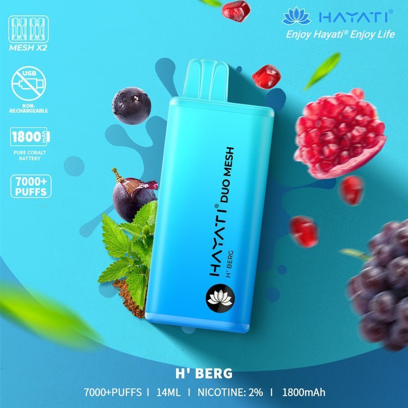 Hayati Duo Mesh 7000 Puffs Disposable Vape - Box of 10 - Flavour