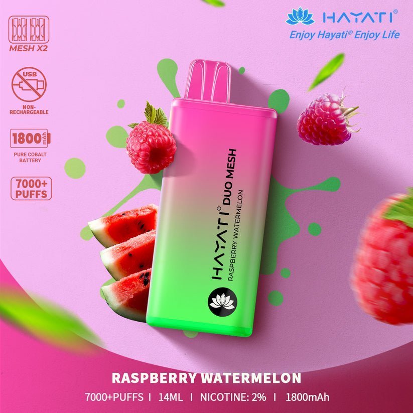 Hayati Duo Mesh 7000 Puffs Disposable Vape - Box of 10 - Flavour
