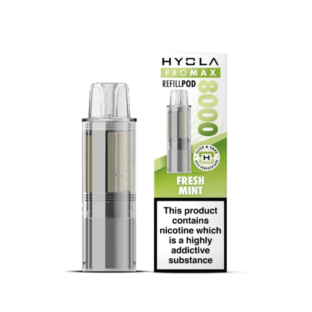 Hyola Pro Max 8000 Prefilled Replacement Pod Box of 5, Fresh Mint Flavour 