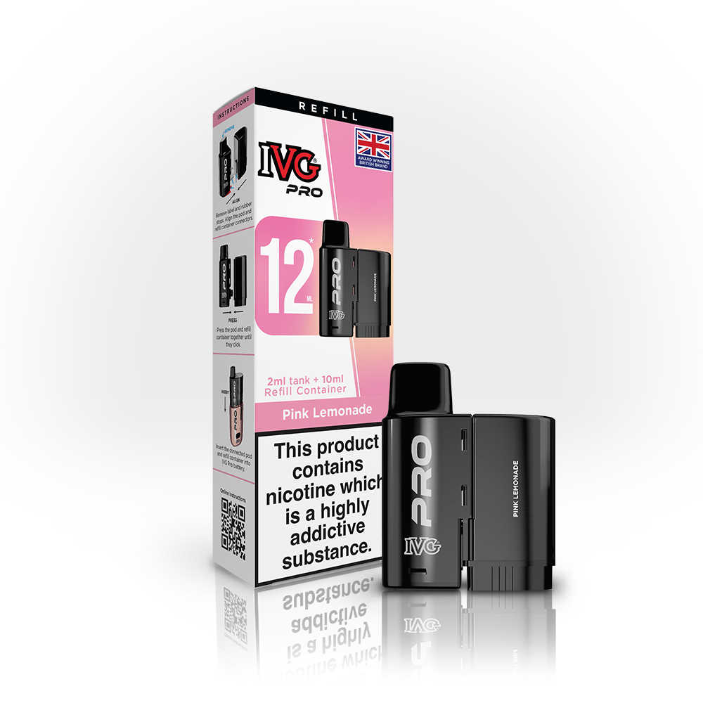 IVG Pro 12 Prefilled Vape Pods Box of 5, Pink Lemonade Flavour 