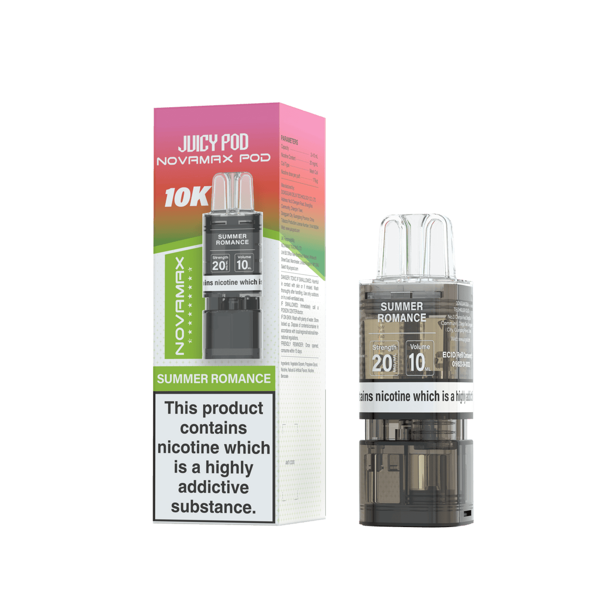 Juicy Pod Novamax 10k Replacement Pods, Summer Romance Flavour