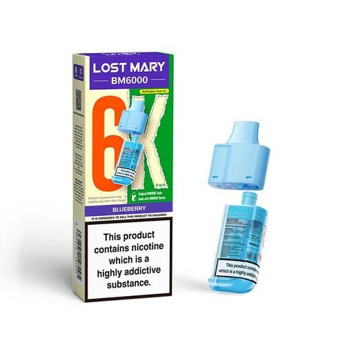 Lost Mary BM6000 Prefilled Pods Pack of 5 - Available In Blueberry Flavour 