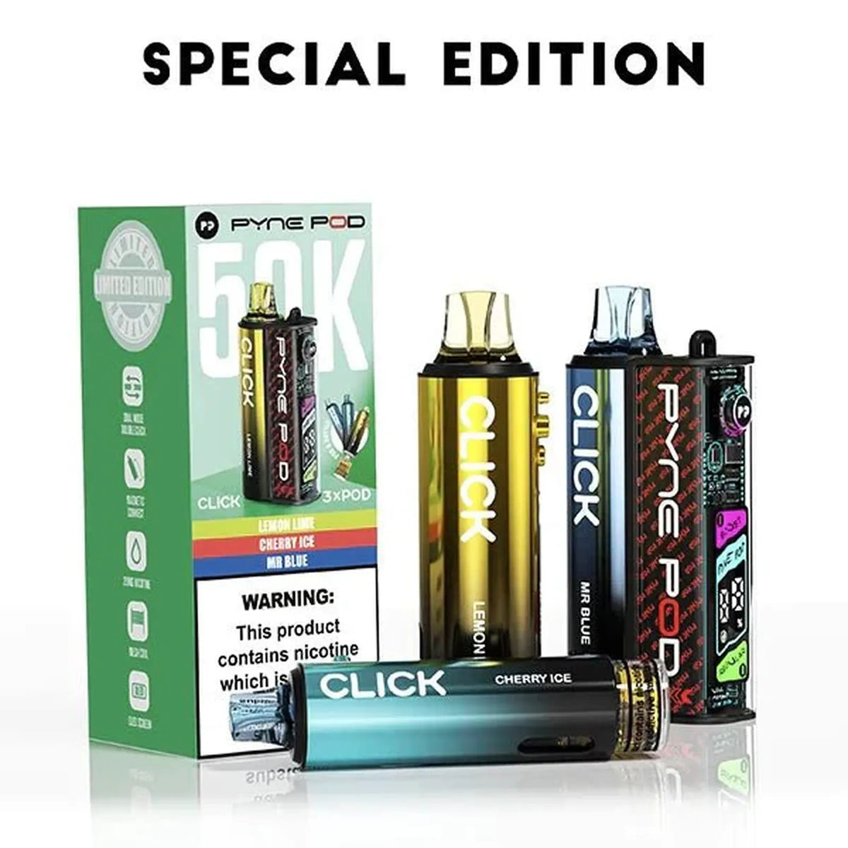 Pyne Pod Click 50k Prefilled Pod Vape Kit - Box of 5