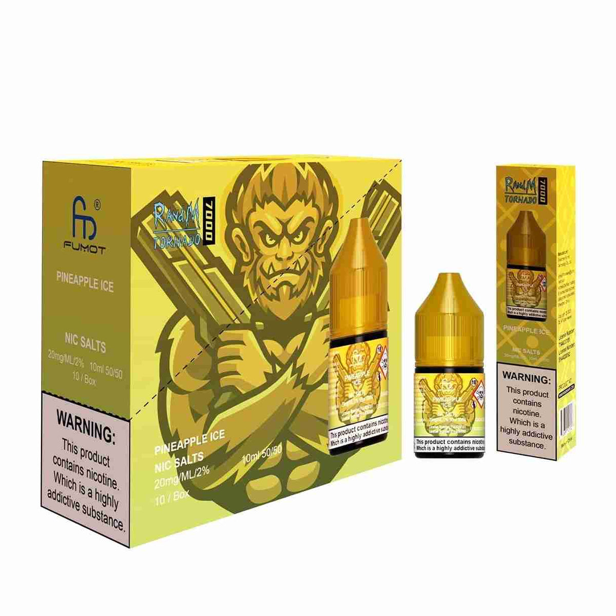 R and M 7000 Nic Salt 10ml - Box of 10 with Pineapple Ice flavour