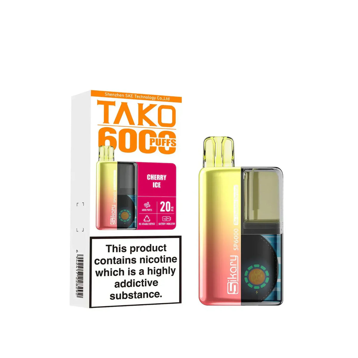 SKE Sikary TAKO SP6000 puffs Prefilled Pod Kit - Box Of 5