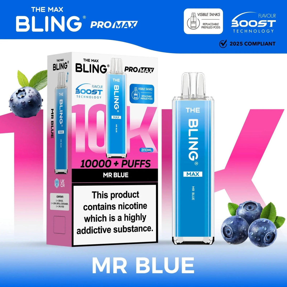 The Crystal Bling Max 10K Prefilled Pod Kit - Box of 5